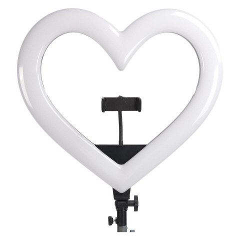 Lampa LED Ring Stream RGB pierścieniowa 12" FULL COLOR z uchwytem na telefon HEART + statyw JM33-13 czarna