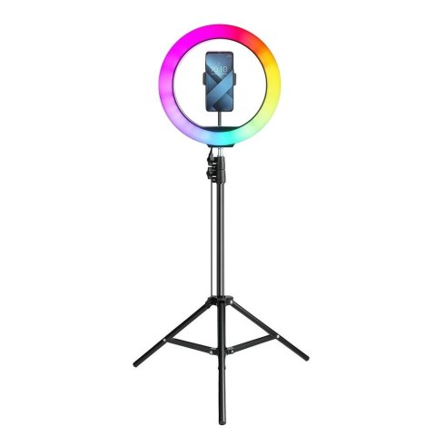 Lampa LED Ring Stream RGB pierścieniowa 12" FULL COLOR z uchwytem na telefon + statyw czarna Lampa LED Ring Stream RGB pierścieniowa 12" FULL COLOR z uchwytem na telefon + statyw czarna