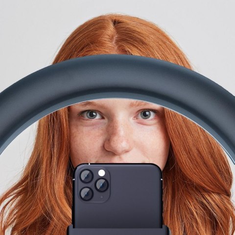 Lampa LED Ring Stream RGB pierścieniowa 13" z uchwytem na telefon + statyw czarna