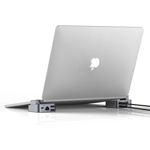 Hub Joyroom S-H121 podstawka USB-C - USB-A 3.0 / RJ45 / HDMI / USB-C / Thunderbolt do MacBook Pro - szary Hub Joyroom S-H121 podstawka USB-C - USB-A 3.0 / RJ45 / HDMI / USB-C / Thunderbolt do MacBook Pro - szary