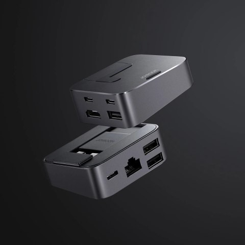 Hub Joyroom S-H121 podstawka USB-C - USB-A 3.0 / RJ45 / HDMI / USB-C / Thunderbolt do MacBook Pro - szary Hub Joyroom S-H121 podstawka USB-C - USB-A 3.0 / RJ45 / HDMI / USB-C / Thunderbolt do MacBook Pro - szary