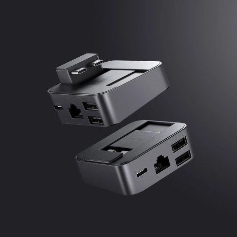 Hub Joyroom S-H121 podstawka USB-C - USB-A 3.0 / RJ45 / HDMI / USB-C / Thunderbolt do MacBook Pro - szary Hub Joyroom S-H121 podstawka USB-C - USB-A 3.0 / RJ45 / HDMI / USB-C / Thunderbolt do MacBook Pro - szary