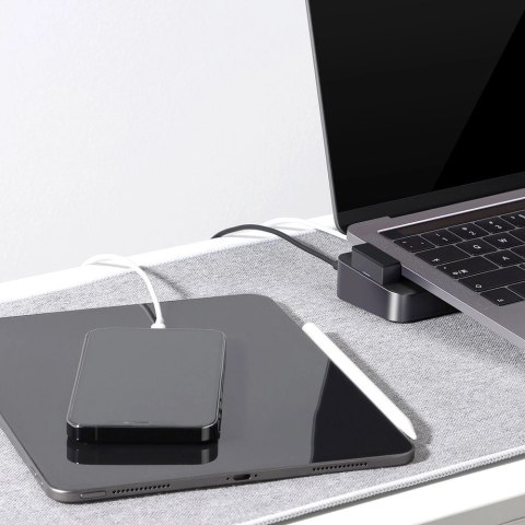 Hub Joyroom S-H121 podstawka USB-C - USB-A 3.0 / RJ45 / HDMI / USB-C / Thunderbolt do MacBook Pro - szary Hub Joyroom S-H121 podstawka USB-C - USB-A 3.0 / RJ45 / HDMI / USB-C / Thunderbolt do MacBook Pro - szary