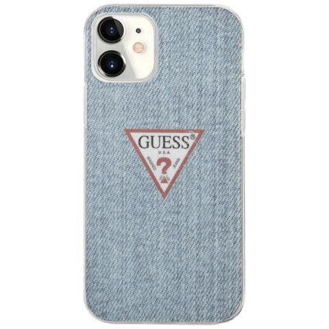 Etui Guess Jeans Collection na iPhone 12 mini - niebieskie
