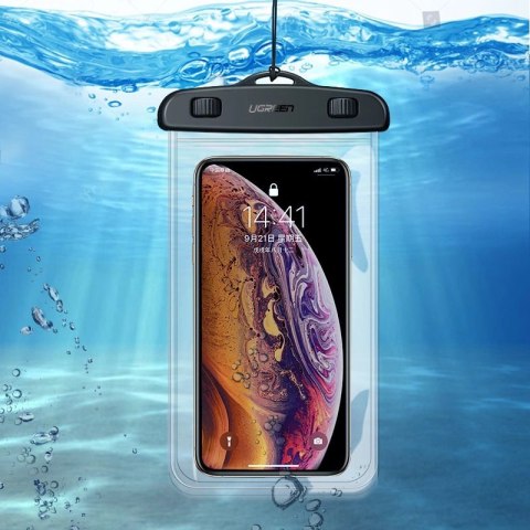 Etui Ugreen LP186 60959 wodoodporne IPX8 na smartfon 4-6.5" - czarno-przezroczyste Etui Ugreen LP186 60959 wodoodporne IPX8 na smartfon 4-6.5" - czarno-przezroczyste