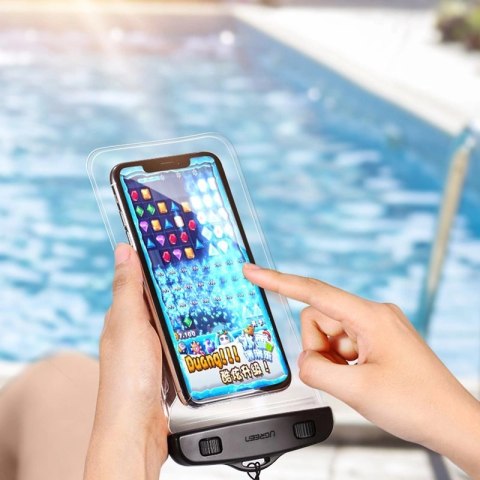 Etui Ugreen LP186 60959 wodoodporne IPX8 na smartfon 4-6.5" - czarno-przezroczyste Etui Ugreen LP186 60959 wodoodporne IPX8 na smartfon 4-6.5" - czarno-przezroczyste