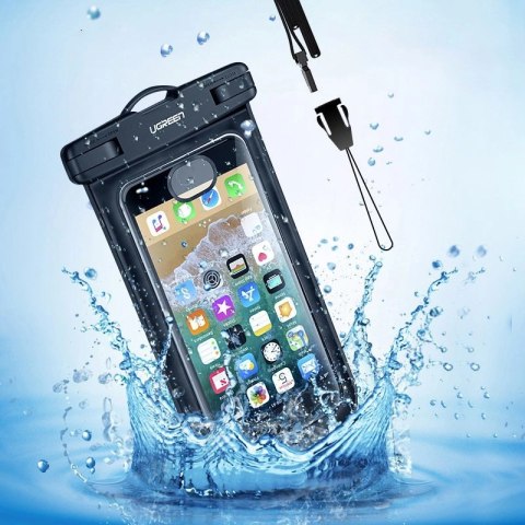 Etui Ugreen LP186 60959 wodoodporne IPX8 na smartfon 4-6.5" - czarno-przezroczyste Etui Ugreen LP186 60959 wodoodporne IPX8 na smartfon 4-6.5" - czarno-przezroczyste