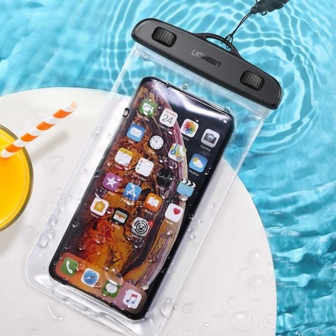 Etui Ugreen LP186 60959 wodoodporne IPX8 na smartfon 4-6.5" - czarno-przezroczyste Etui Ugreen LP186 60959 wodoodporne IPX8 na smartfon 4-6.5" - czarno-przezroczyste