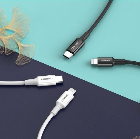 Kabel Ugreen US171 Lightning - USB-C MFi PD 20W 480Mb/s 1m - biały Kabel Ugreen US171 Lightning - USB-C MFi PD 20W 480Mb/s 1m - biały