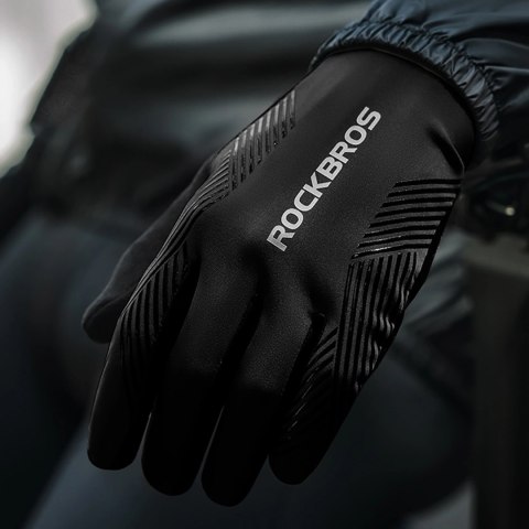 Rękawiczki rowerowe Rockbros wiosna/lato/jesień, pełne, rozmiar: XL- czarne Rękawiczki rowerowe Rockbros wiosna/lato/jesień, pełne, rozmiar: XL- czarne