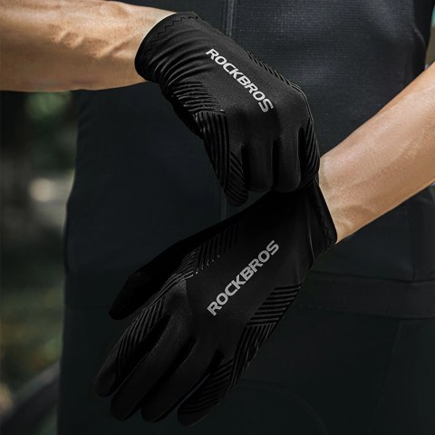 Rękawiczki rowerowe Rockbros wiosna/lato/jesień, pełne, rozmiar: XL- czarne Rękawiczki rowerowe Rockbros wiosna/lato/jesień, pełne, rozmiar: XL- czarne