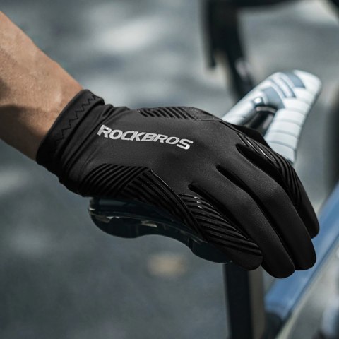 Rękawiczki rowerowe Rockbros wiosna/lato/jesień, pełne, rozmiar: XL- czarne Rękawiczki rowerowe Rockbros wiosna/lato/jesień, pełne, rozmiar: XL- czarne