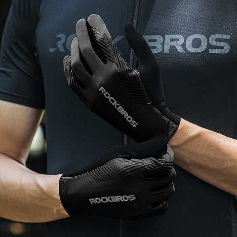 Rękawiczki rowerowe Rockbros wiosna/lato/jesień, pełne, rozmiar: XL- czarne Rękawiczki rowerowe Rockbros wiosna/lato/jesień, pełne, rozmiar: XL- czarne