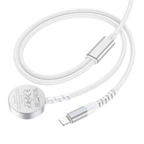 HOCO ładowarka indukcyjna 2w1 Typ C do Apple Watch + kabel ładowania Lightning PD QC 3A CW54 1,2 m biała HOCO ładowarka indukcyjna 2w1 Typ C do Apple Watch + kabel ładowania Lightning PD QC 3A CW54 1,2 m biała