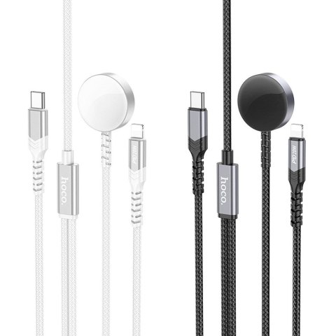HOCO ładowarka indukcyjna 2w1 Typ C do Apple Watch + kabel ładowania Lightning PD QC 3A CW54 1,2 m biała HOCO ładowarka indukcyjna 2w1 Typ C do Apple Watch + kabel ładowania Lightning PD QC 3A CW54 1,2 m biała