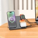 HOCO ładowarka indukcyjna 3w1 kompatybilna z Apple Watch 15W CQ1 czarna