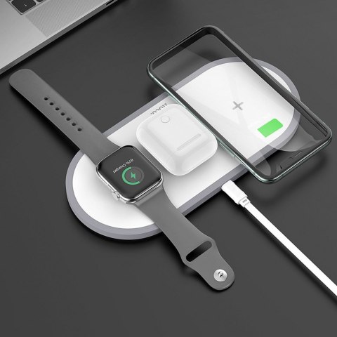 HOCO ładowarka indukcyjna Qi 3w1 ( telefon + zegarek + airpods ) 2A 10W CW24 biała HOCO ładowarka indukcyjna Qi 3w1 ( telefon + zegarek + airpods ) 2A 10W CW24 biała