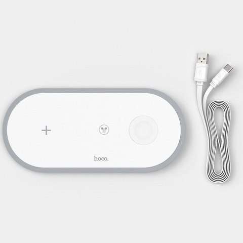 HOCO ładowarka indukcyjna Qi 3w1 ( telefon + zegarek + airpods ) 2A 10W CW24 biała HOCO ładowarka indukcyjna Qi 3w1 ( telefon + zegarek + airpods ) 2A 10W CW24 biała