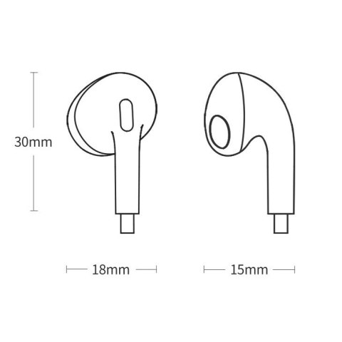 Baseus Encok C17 douszne słuchawki na kablu z mikrofonem USB-C - białe Baseus Encok C17 douszne słuchawki na kablu z mikrofonem USB-C - białe