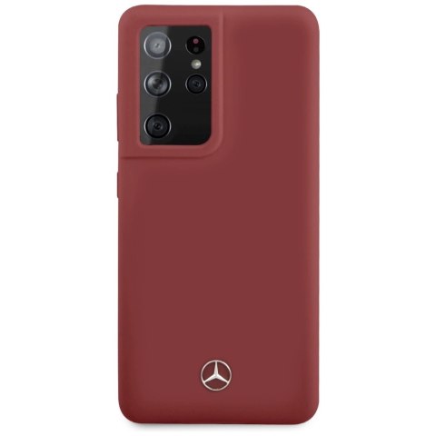 Etui Mercedes Silicone Line na Samsung Galaxy S21 Ultra - czerwone