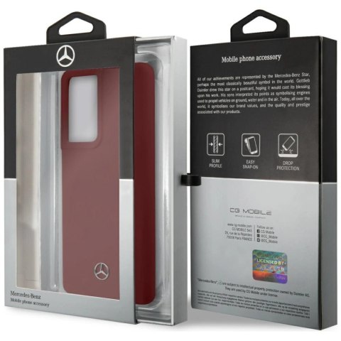 Etui Mercedes Silicone Line na Samsung Galaxy S21 Ultra - czerwone
