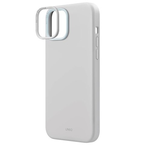 Etui UNIQ Lino Hue Magclick Charging do iPhone 15 - jasnoszare Etui UNIQ Lino Hue Magclick Charging do iPhone 15 - jasnoszare
