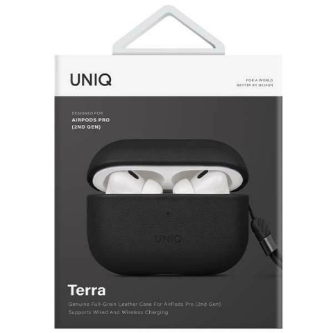Etui UNIQ Terra Genuine Leather na AirPods Pro 2 - czarne