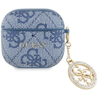 GUESS futerał do APPLE AirPods 4 GUA4P4E4CDB (PU 4G W/ Strass Charm) niebieski