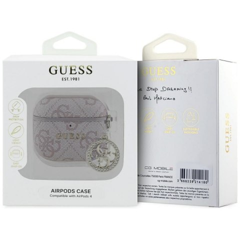 GUESS futerał do APPLE AirPods 4 GUA4P4E4CDP (PU 4G W/ Strass Charm) różowy