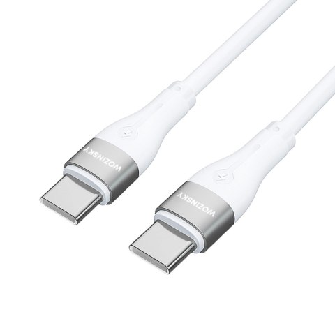 Kabel Wozinsky WSTCC2 USB-C / USB-C PD 65W 2 m - biały Kabel Wozinsky WSTCC2 USB-C / USB-C PD 65W 2 m - biały
