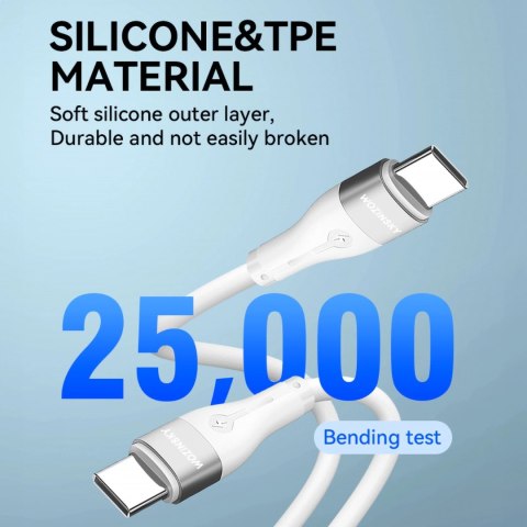 Kabel Wozinsky WSTCC2 USB-C / USB-C PD 65W 2 m - biały Kabel Wozinsky WSTCC2 USB-C / USB-C PD 65W 2 m - biały