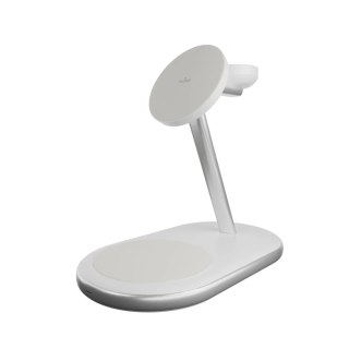 Ładowarka bezprzewodowa 3 w 1 Puro Mag Station Qi2 kompatybilna z MagSafe - biała
