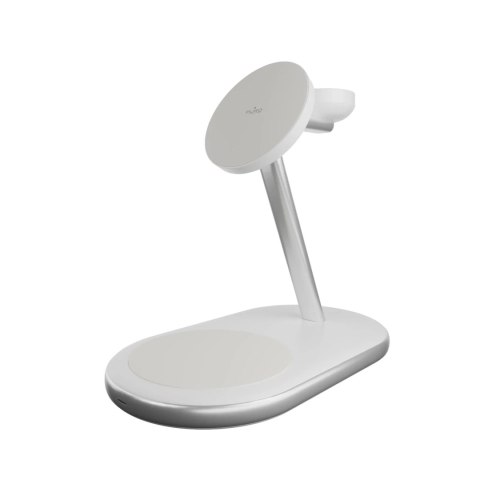Ładowarka bezprzewodowa 3 w 1 Puro Mag Station Qi2 kompatybilna z MagSafe - biała Ładowarka bezprzewodowa 3 w 1 Puro Mag Station Qi2 kompatybilna z MagSafe - biała