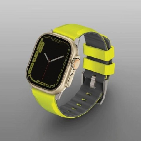 Pasek UNIQ Linus Airosoft Silicone na Apple Watch 1/2/3/4/5/6/7/8/SE/SE2/Ultra 42/44/45/49mm - limonkowy