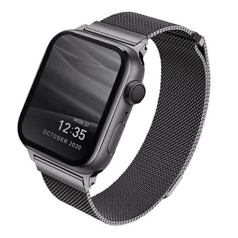 Pasek Uniq Dante Stainless Steel na Apple Watch 1/2/3/4/5/6/7/8/SE/SE2 42/44/45mm - grafitowy Pasek Uniq Dante Stainless Steel na Apple Watch 1/2/3/4/5/6/7/8/SE/SE2 42/44/45mm - grafitowy