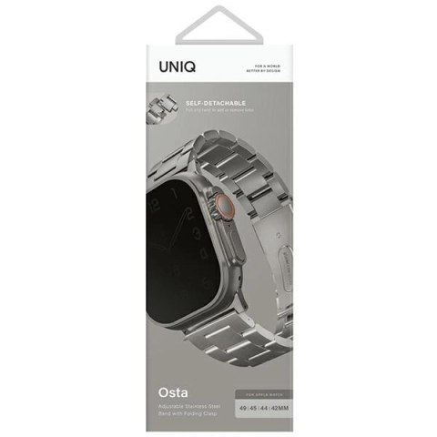 Pasek Uniq Osta Stainless Steel na Apple Watch 1/2/3/4/5/6/7/8/SE/SE2/Ultra 42/44/45/49mm - srebrny