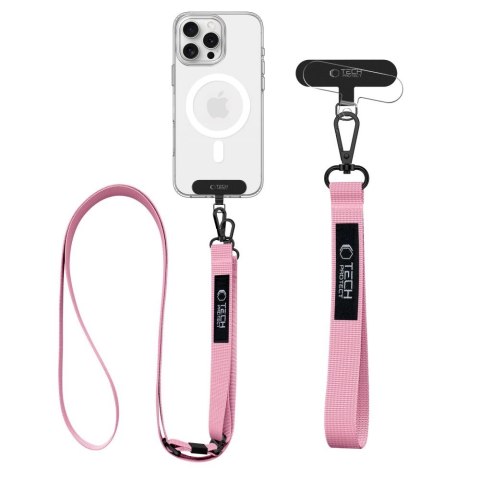 Smycz Tech-Protect C65 Rope Crossbody - różowa