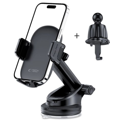 Uchwyt Tech-Protect V7 samochodowy na telefon na kokpit / kratkę nawiewu - czarny Uchwyt Tech-Protect V7 samochodowy na telefon na kokpit / kratkę nawiewu - czarny