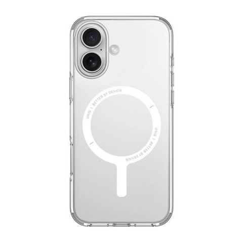 Etui UNIQ Clario Magclick Charging z MagSafe na iPhone 16 - przezroczyste