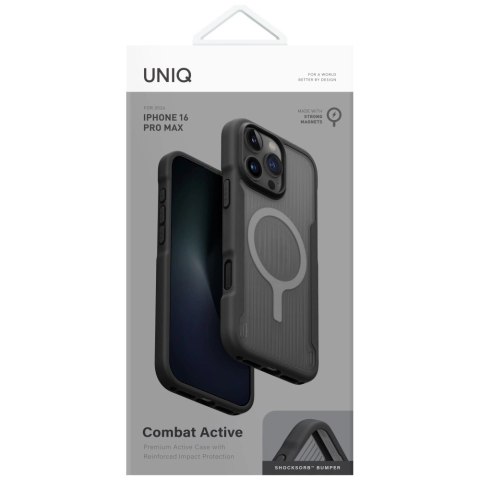 Etui UNIQ Combat Active Magclick Charging na iPhone 16 Pro Max - czarne
