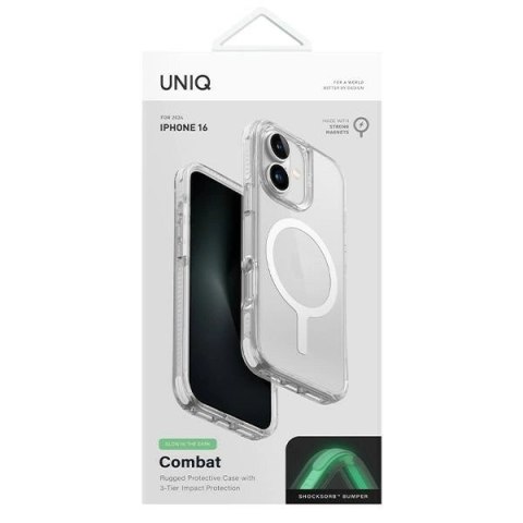 Etui UNIQ Combat Magclick Charging z MagSafe na iPhone 16 - białe Etui UNIQ Combat Magclick Charging z MagSafe na iPhone 16 - białe