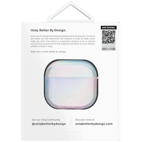 Etui UNIQ Iridescia na AirPods 4 Hang Case - holo biał Etui UNIQ Iridescia na AirPods 4 Hang Case - holo biał