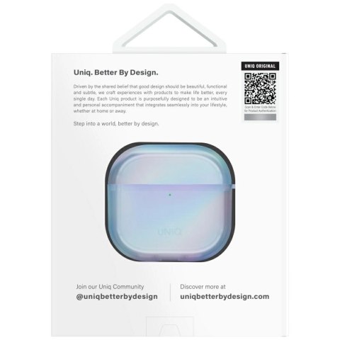 Etui UNIQ Iridescia na AirPods 4 Hang Case - holo niebieskie