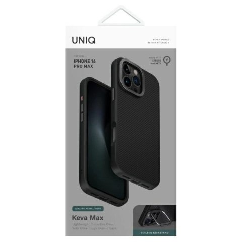 Etui UNIQ Keva Max Magclick Charging na iPhone 16 Pro Max - czarne