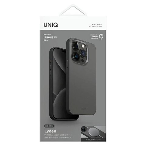 Etui UNIQ Lyden DS na iPhone 15 Pro 6.1" z MagSafe - szaro-czarne