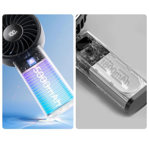Mini wentylator Jisulife Handheld Fan Life4 3600mAh przenośny wiatraczek USB - czarny Mini wentylator Jisulife Handheld Fan Life4 3600mAh przenośny wiatraczek USB - czarny