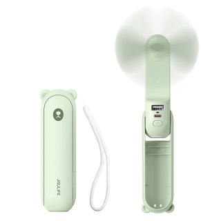 Mini wentylator Jisulife Handheld Fan Life8 przenośny wiatraczek USB z funkcją powerbanka 2000mAh i latarką - zielony