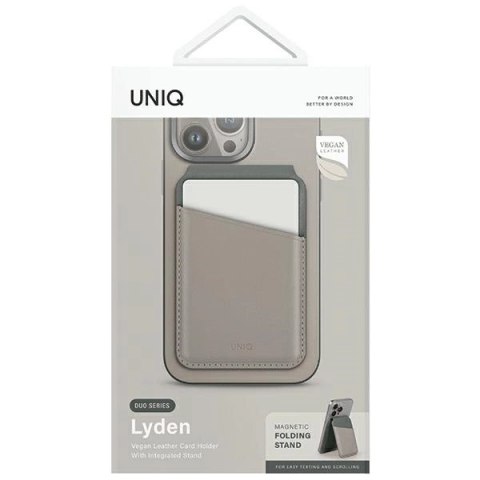 Portfel UNIQ Lyden DS magnetyczny RFID ze stojakiem na telefon - beżowo-zielony Portfel UNIQ Lyden DS magnetyczny RFID ze stojakiem na telefon - beżowo-zielony