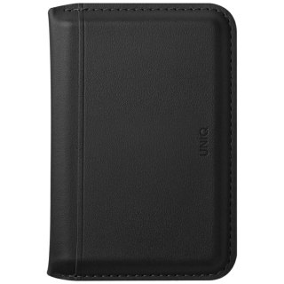 Portfel magnetyczny RFID UNIQ Lyden DS ze stojakiem na telefon - czarny