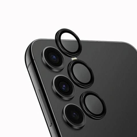 Szkło UNIQ Optix Aluminium Camera Lens Protector na obiektyw aparatu Samsung Galaxy S24 z aplikatorem - czarne Szkło UNIQ Optix Aluminium Camera Lens Protector na obiektyw aparatu Samsung Galaxy S24 z aplikatorem - czarne